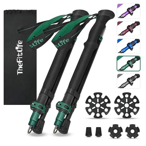 Collapsible Trekking Poles Hiking Walking Sticks Lightweight Folding Pair