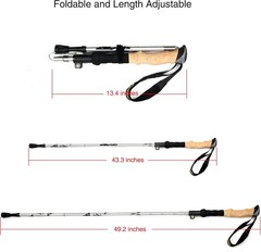 7075 Aluminum Collapsible Walking Stick for Hiking, 49″ Long
