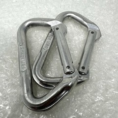 Omega USA Carabiner Metal D Ring 31kN Silver Oval Climbing Rescue Gear (LOT x2)