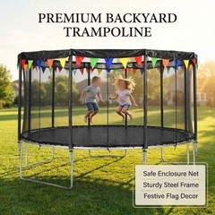 Breathable PE Mesh Sunshade Net 16ft Round Fits Most Round Trampolines