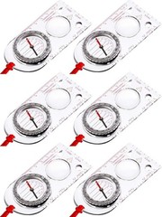6 Pieces Orienteering Compass Hiking Navigation Backpacking Compass Map Reading