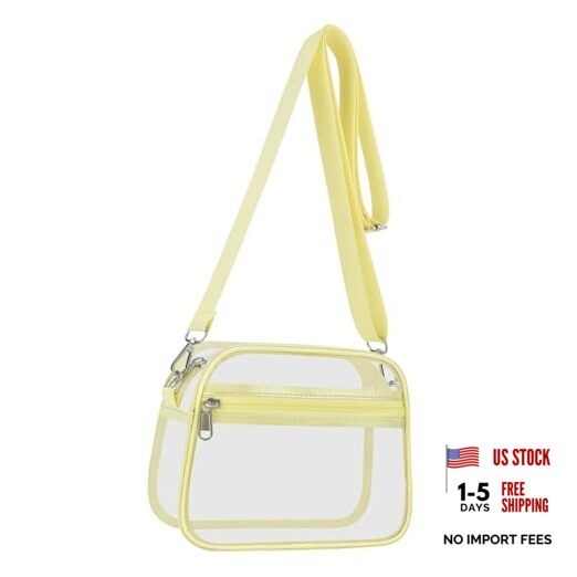 Clear Bag for Stadium Events Clear Sports Fan Handbags Purses Large Yolk Yellow