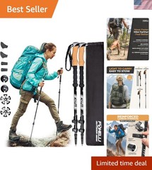 Lightweight Collapsible Trekking Poles with Cork Grips – Perfect for All Terrain