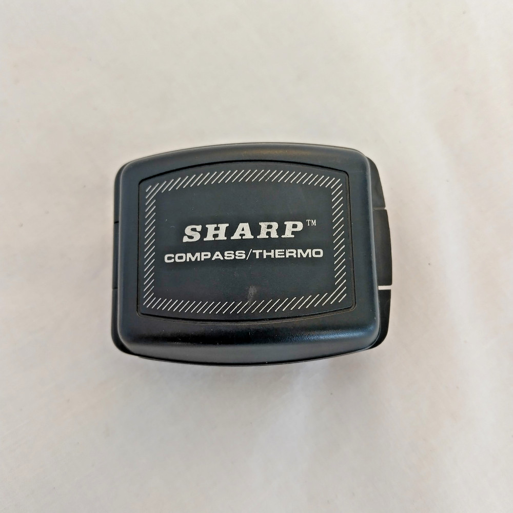Vintage Sharp Compass/Thermo, Pocket Size Black Plastic -Made in Japan