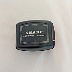 Vintage Sharp Compass/Thermo, Pocket Size Black Plastic -Made in Japan