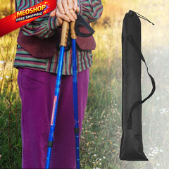 Kisangel Waterproof Foldable Walking Stick Bag Adjustable Strap medium, Black