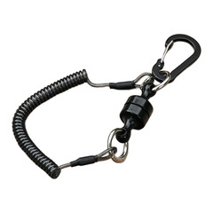 Spring Cord Magnetic Lanyard with Aluminum D Ring Clip for Camping Fishing Use