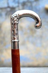 Antique Wooden walking stick With brass head handle vintage Antique Handmade New