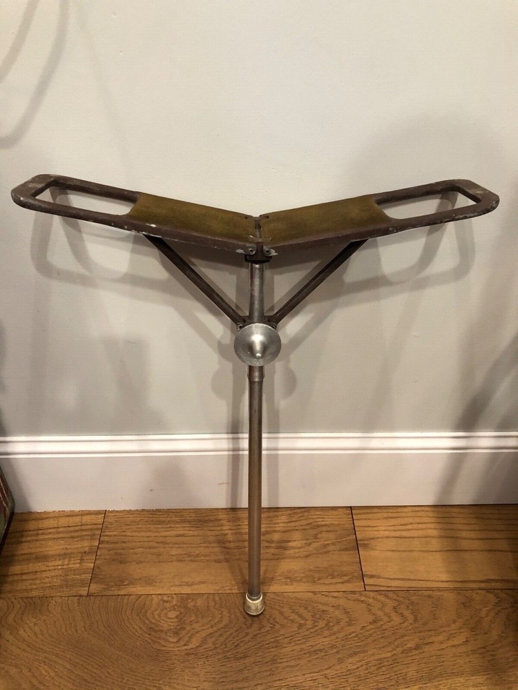 Vintage Folding Seat Chair/Stool; Hiking Walking Stick Portable and packable