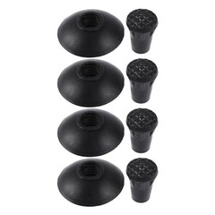 4 Pairs Reusable Hiking Cover Tips for Walking Poles Durable Anti Skid Black