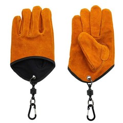 Cowhide BBQ Gloves Heat Resistant with Flame Retardant Lining for Camping