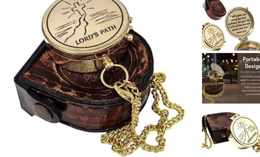 Brass Compass Psalm 32:8 – “I Will Guide You Along the Best Pathway” – 2