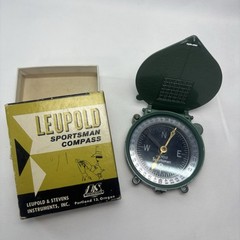 Vintage Leupold & Stevens Sportsman Compass in Original Box Green Metal READ