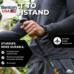 Lightweight Aircraft-Grade Aluminum Trekking Poles with Extended down Grip plus