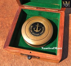 Engraved Brass Compass Wooden Box Famous Poet Quotes Graduation Gifts Men