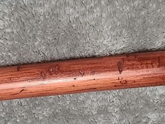 Vintage Hand Crafted Wooden Walking Stick/Staff-WITH RED STONE TOP -44″