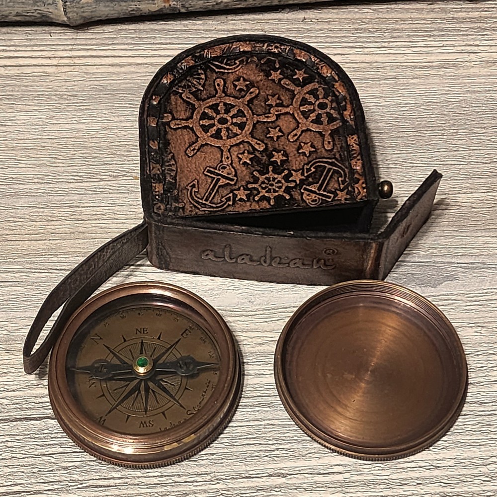 Aladean Brass Compass – 2 1/4″ – To My Grandson