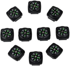 bayite Hard Shell Liquid Filled Button Compass Set for Survival Watch Band Pa…