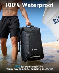 Waterproof Ultralight TPU Backpack Roll Top Dry Bag, Kayaking | Back 35L Black