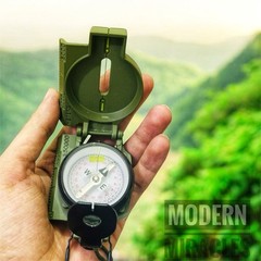 US Military Phosphorescent Lensatic Compass Olive Drab Waterproof with Pouch