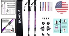 Adjustable Lightweight Trekking Poles for Hiking – 2 Pack with Replacement Tips