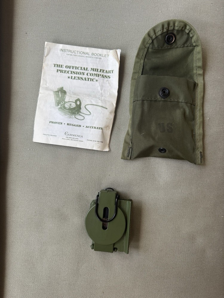 Cammenga Official US Military Tritium Lensatic Compass and Drab Green Case
