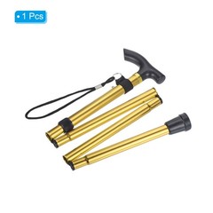 Trekking Poles, Collapsible Hiking Pole 33-37 Inch Folding Aluminum Alloy Golden