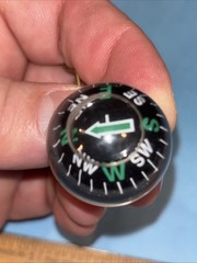 WATER BALL COMPASS CLEAR VINTAGE PIN