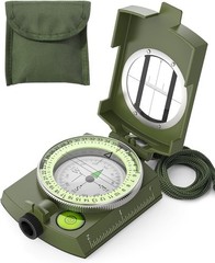 Compass Military Lensatic Sighting Camping w/ Carrying Bag Waterproof