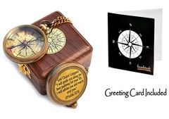 Solid Brass Directional Engraved Compass, Baptism Gifts for Boys Girls,Christian
