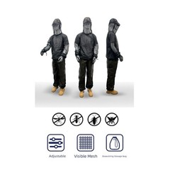 4 Pieces Adult Pest Control Mesh Suit Full Body Jacket Hood Gloves Pants
