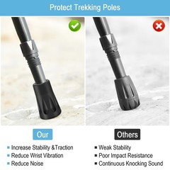 Nordic Walking Poles Rubber Bumpers 6 Pack, Rubber Bumpers for Hiking Poles, Wall…