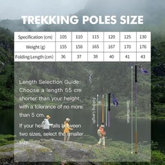 Collapsible Trekking Poles Walking Hiking Sticks Trail Running