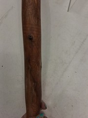 Natural Twisted Wood Hiking Stick – Handmade-Painted Design Initialed Look Read