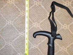 Adjustable Telescopic Aluminum Trekking Pole Black Foam Grip Rubber Tip Hiking