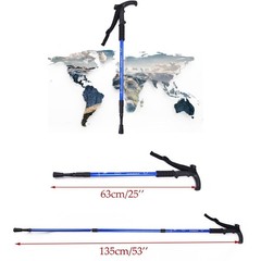 Lightweight Adjustable Hiking Trekking Walking Cane Pole With T Handle 1 PCS