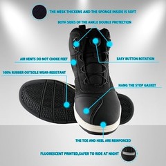 Men’s Motorcycle Boots Rider Racing Hiking Trekking Outdoor 12 Hw009 All Black