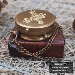 BRASS COMPASS WITH LEATHER | BE STRONG BIBLE VERSE JOSHUA 1:9 | GRADUATION GIFT