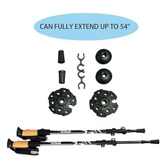 2 Pcs Trekking Poles,Aluminum Lightweight Collapsible Hiking Poles for Black