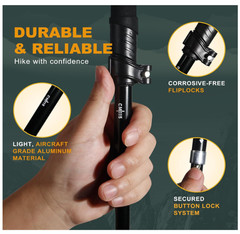 Folding Trekking Poles 2-pc Ultra Compact Hiking Poles for Men & Women New