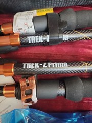 NOS TREKOLOGY Trek-Z Cork Grip Folding Lightweight Hiking Poles w BAG NEW