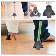 2Pcs Reusable Plastic Cane Tips Walking Pole Ends Non-Slip Crutch Pads Black