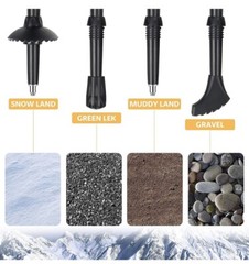 NEW Covacure Adjustable Collapsible Aluminum Hiking Trekking Walking Poles BLACK