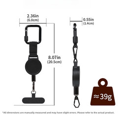 For Outdoor Use Retractable Keychain Square Buckle Industrial Style Design