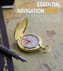 Compass Golden Heirloom Quality Scout Gift for Hiking Camping Navigation Explore