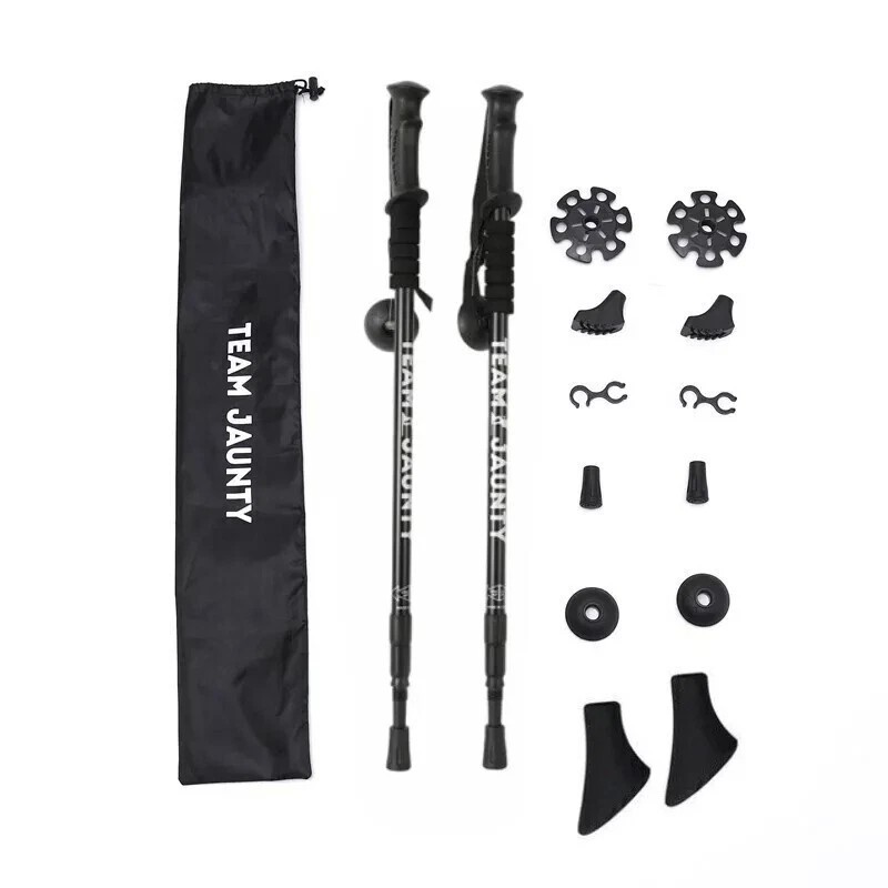 2PC Trekking Poles Nordic Walking Hiking Sticks Anti-shock Adjustable Alpenstock