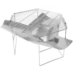 Stainless Steel Outdoor Grill with Detachable Mesh Bowl for Portable Camping