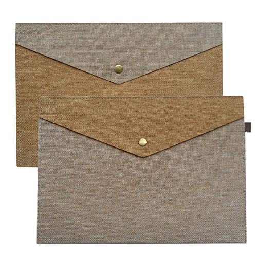 Durable File Folder Document Holder Portfolio Envelope Felt A4 Beige and Brown