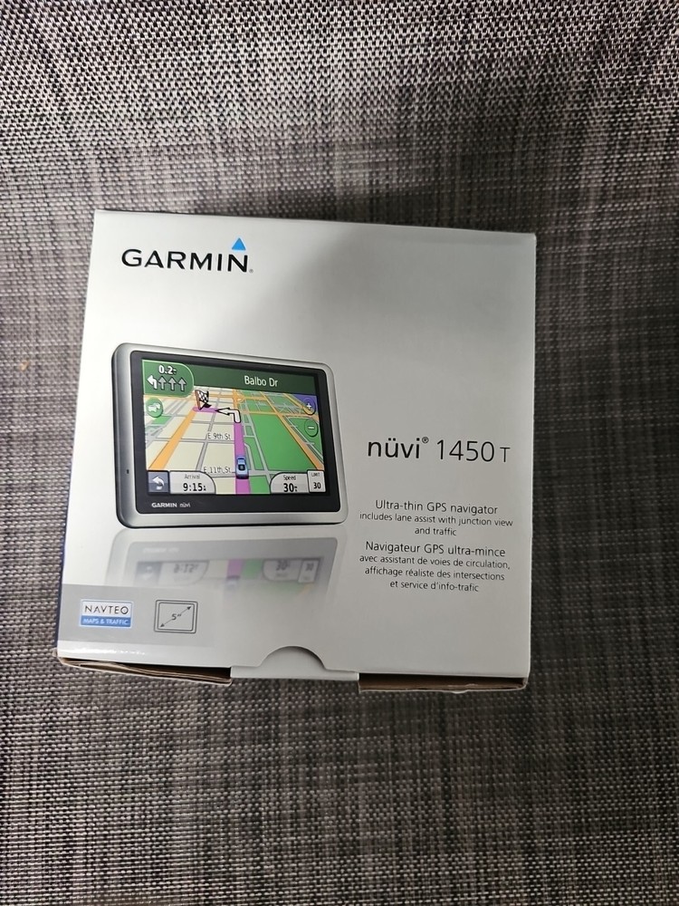 Garmin Nuvi Ultra-Thin GPS Navigator 1450T 5″, USA Maps, & Traffic – EUC In Box