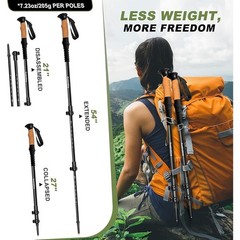 Lightweight Carbon Fiber Trekking Poles Adjustable Flip Lock All Terrain Gear US